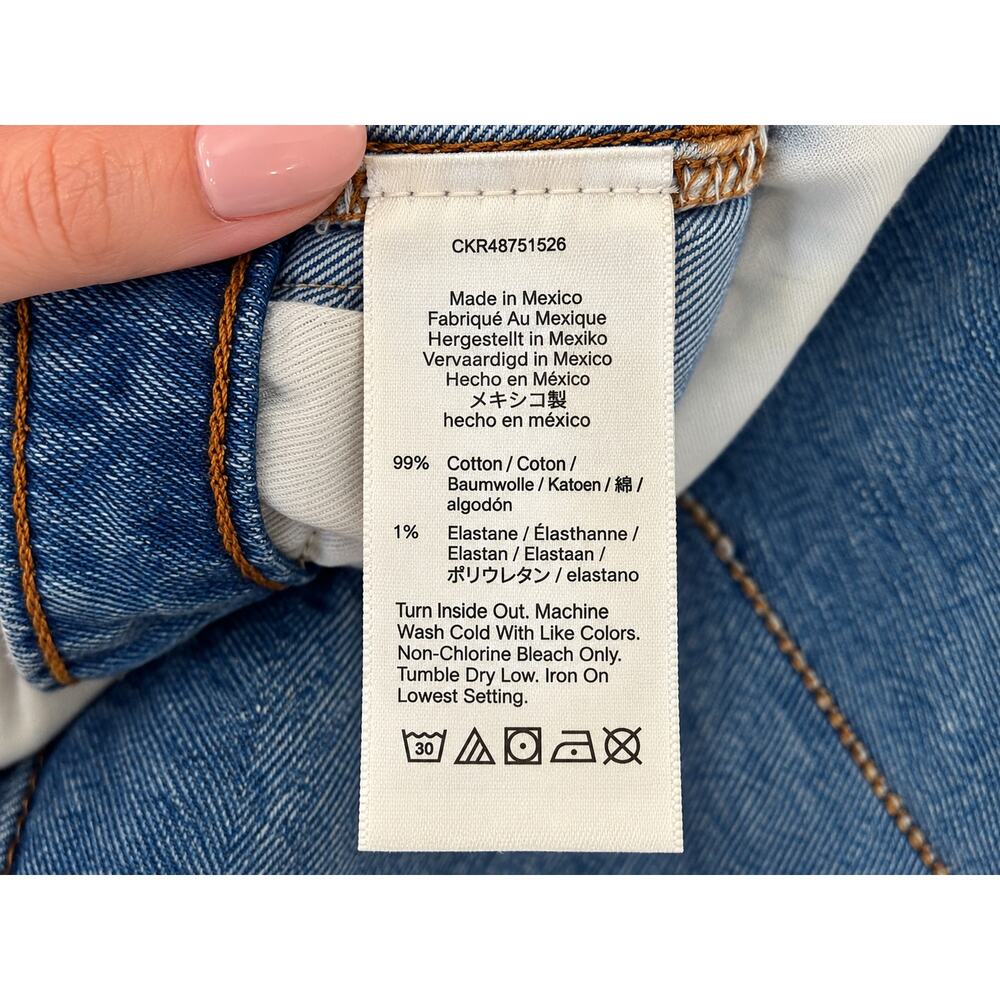 90s Minimalist Capsule Raw Hem Madewell Perfect Vintage Straight Crop Jeans 27 - Picture 13 of 14